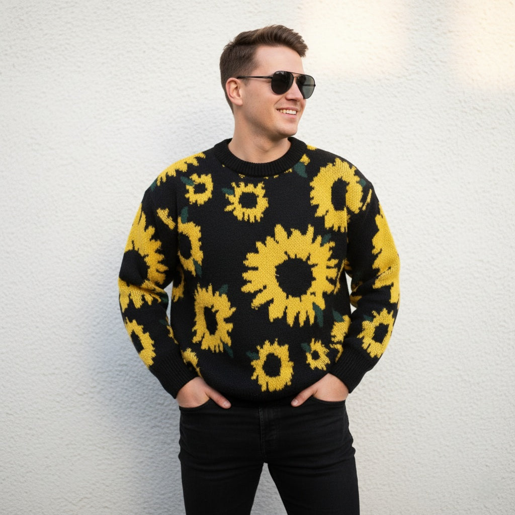 Ayçiçeği Desenli Kazak