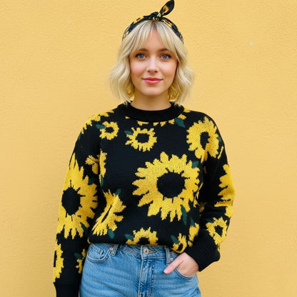 Ayçiçeği Desenli Kazak